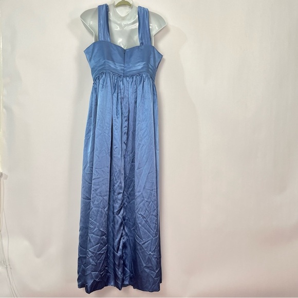 Big Kids Girls Blue Satin Formal Dress Gown Sz 16 NWT - Picture 2 of 4